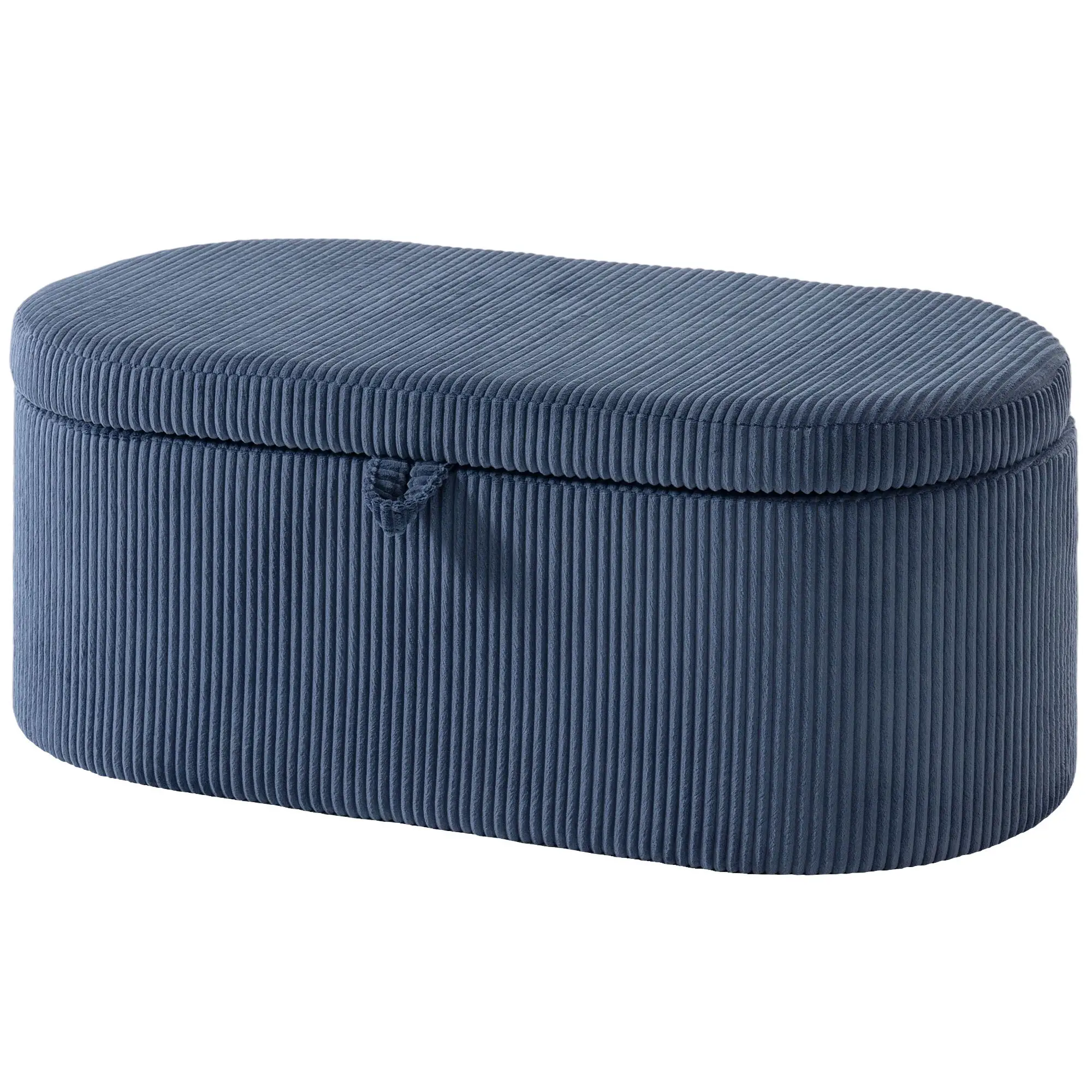 Corduroy Storage Ottoman 105 x 51 x 49cm - Blue - 11