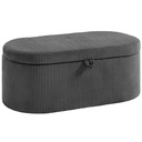Corduroy Storage Ottoman 105 x 51 x 49cm - Dark Grey - 1