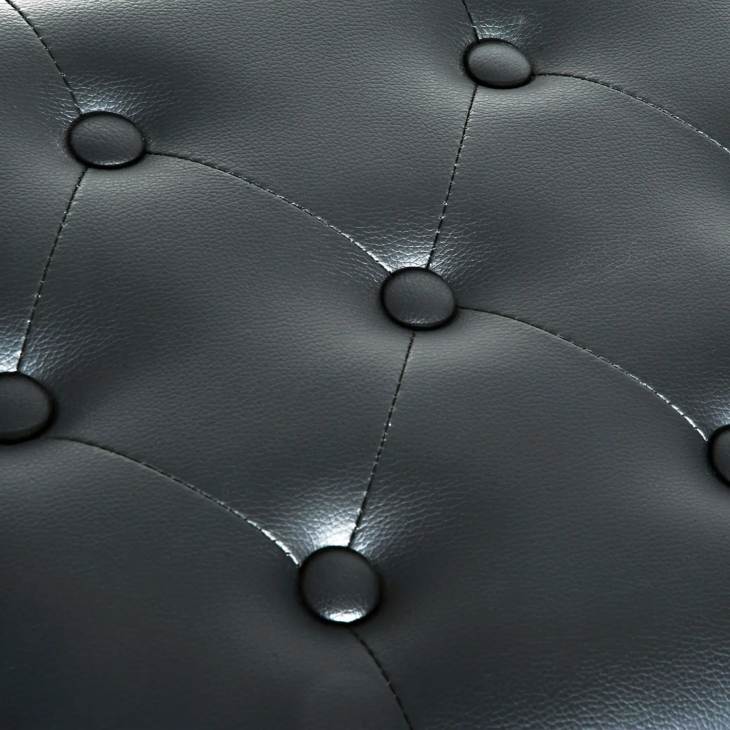 Faux Leather Piano Stool 64 x 35 x 45cm, Black - Black - 8