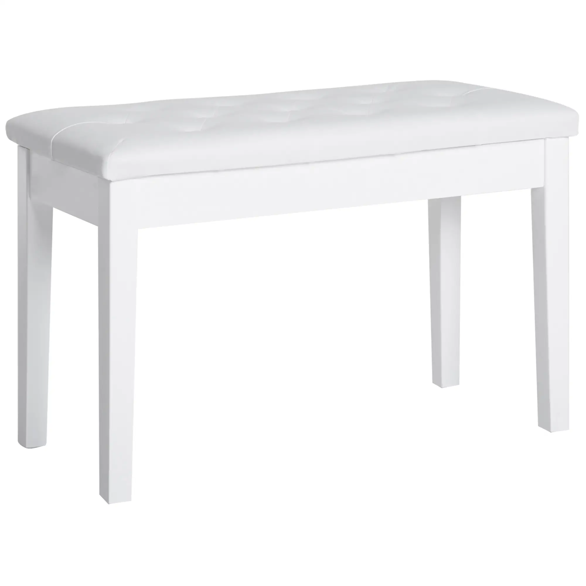 Faux Leather Storage Piano Stool 76 x 36 x 50cm - White - 10