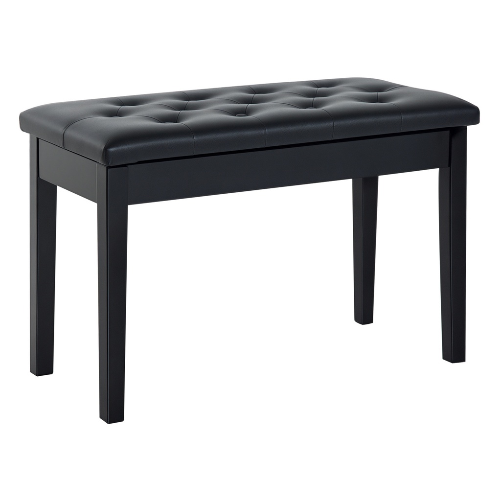 Faux Leather Storage Piano Stool 76 x 36 x 50cm - Black - 1