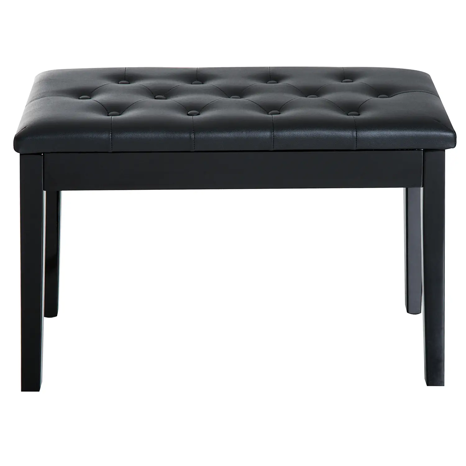 Faux Leather Storage Piano Stool 76 x 36 x 50cm - Black - 8