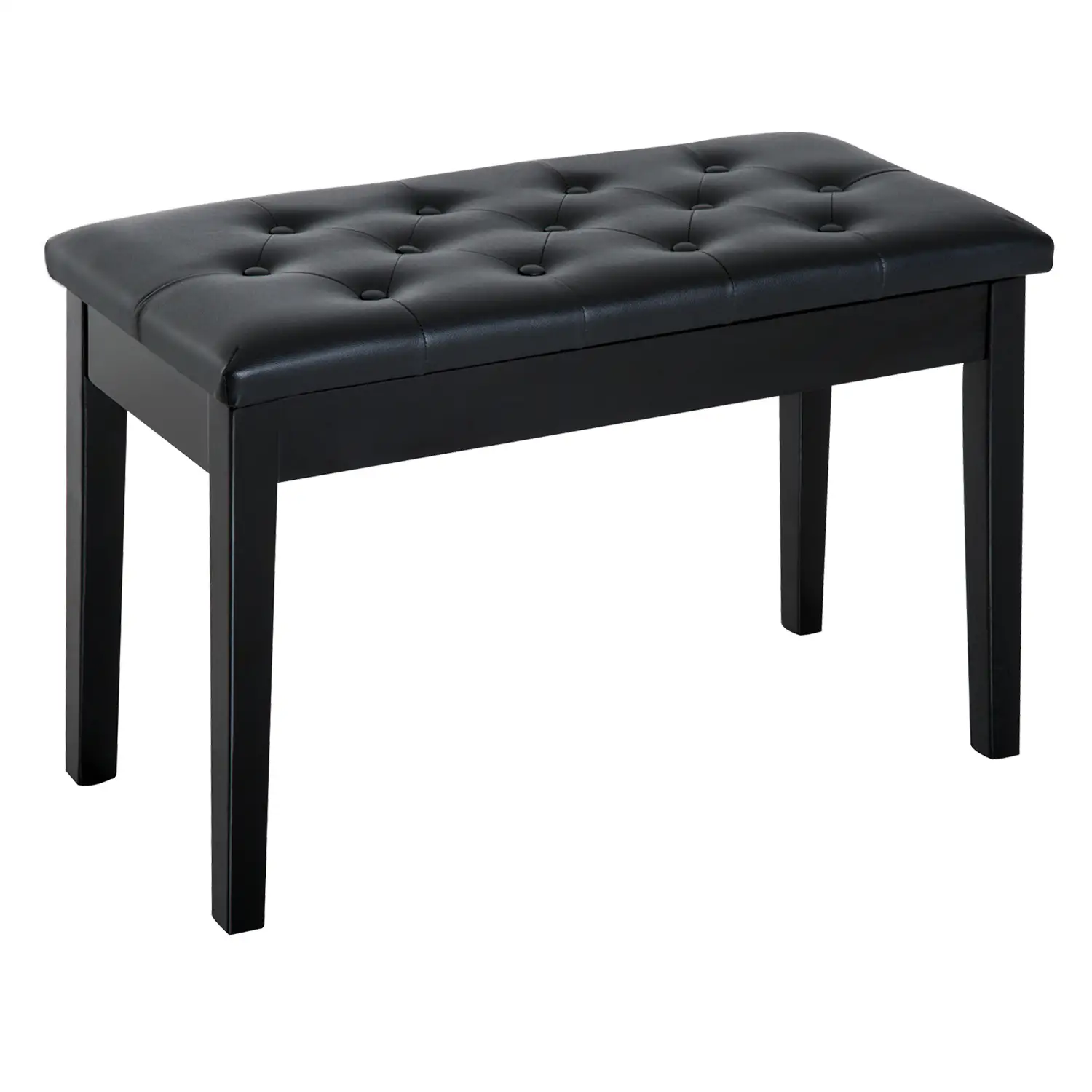 Faux Leather Storage Piano Stool 76 x 36 x 50cm - Black - 10