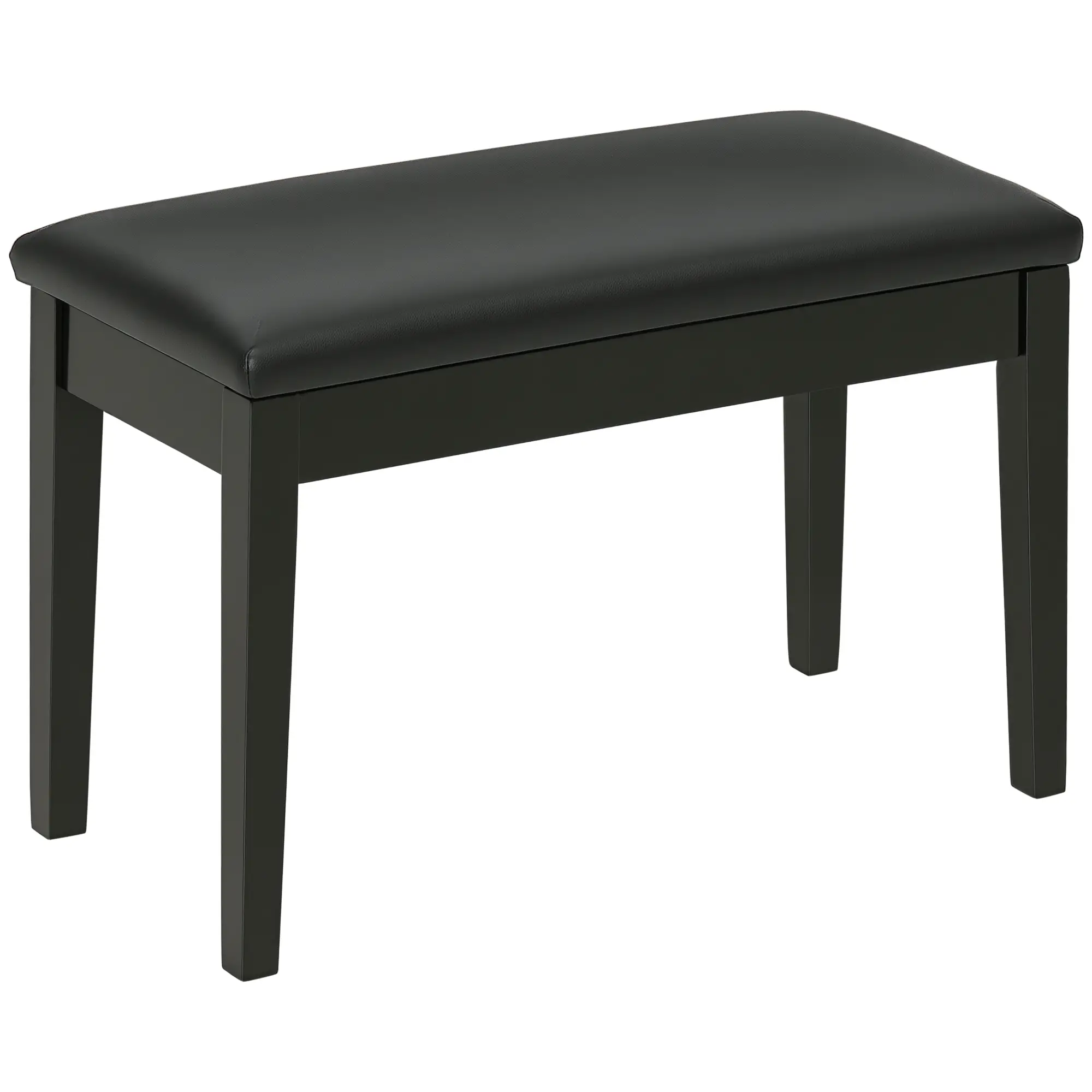 Faux Leather Storage Piano Stool 75 x 35 x 49cm, Black - Black - 10