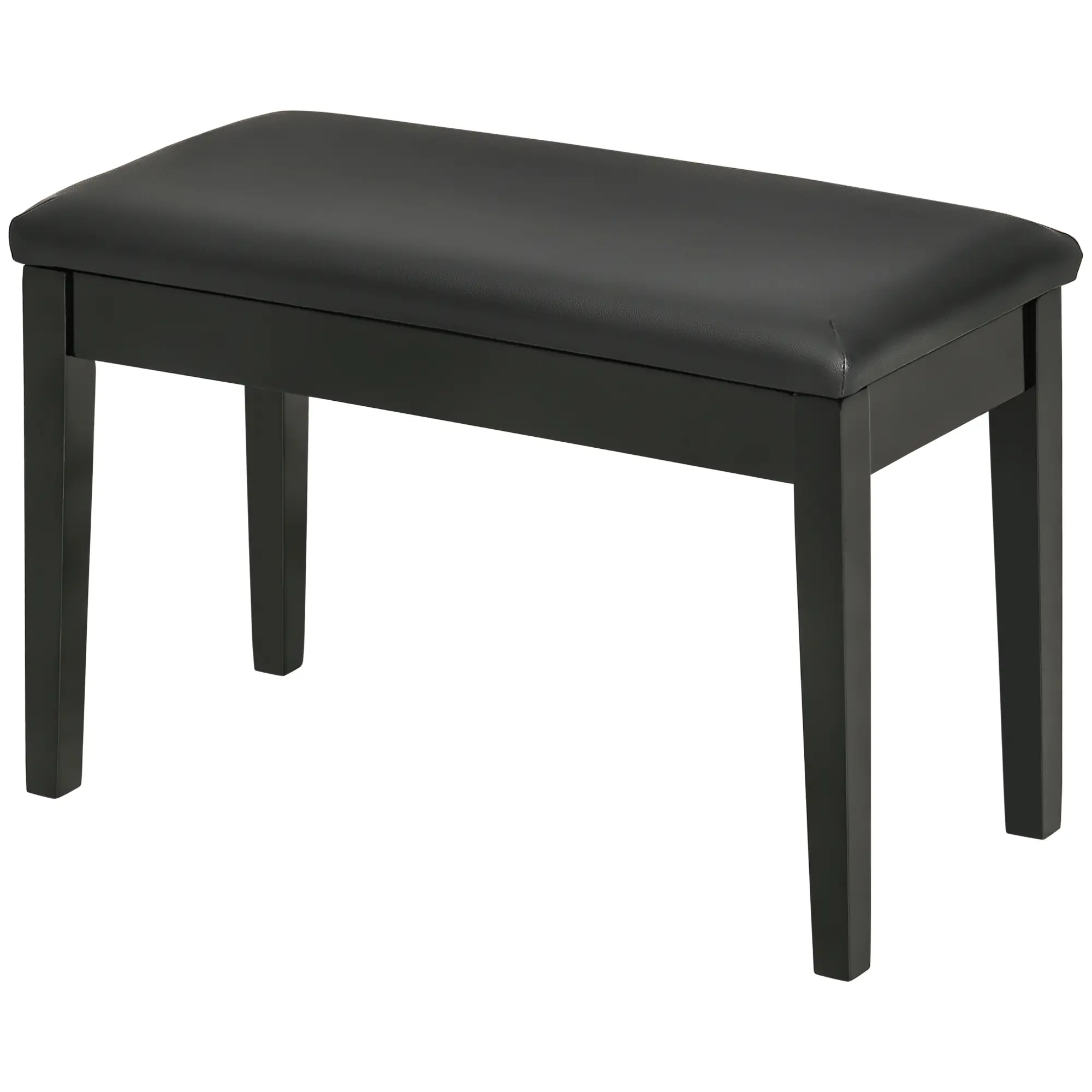 Faux Leather Storage Piano Stool 75 x 35 x 49cm, Black - Black - 11
