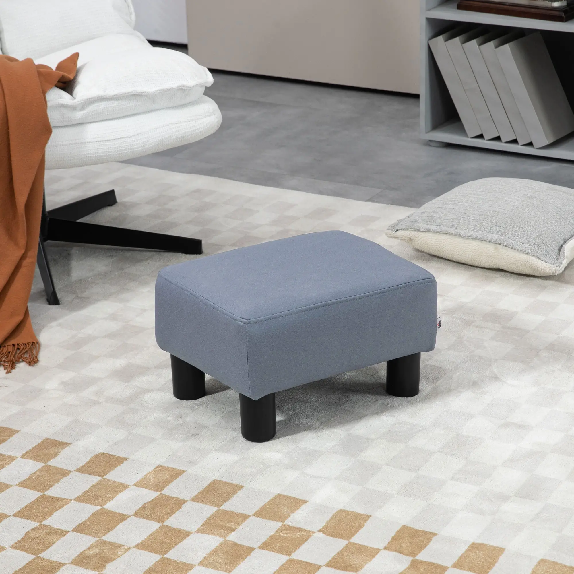 Footstool 40 x 30 x 24cm, Grey - Grey - 2