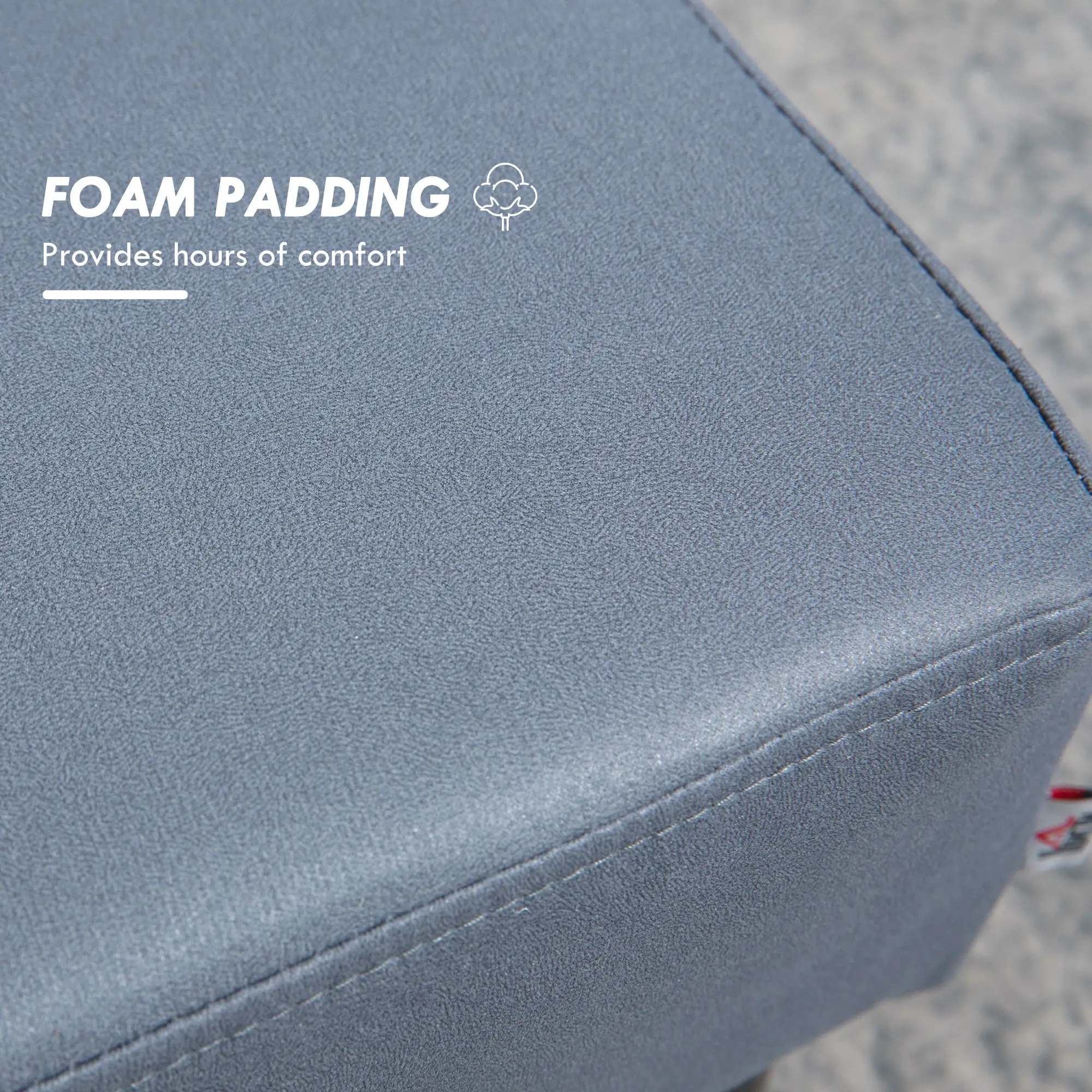 Footstool 40 x 30 x 24cm, Grey - Grey - 4