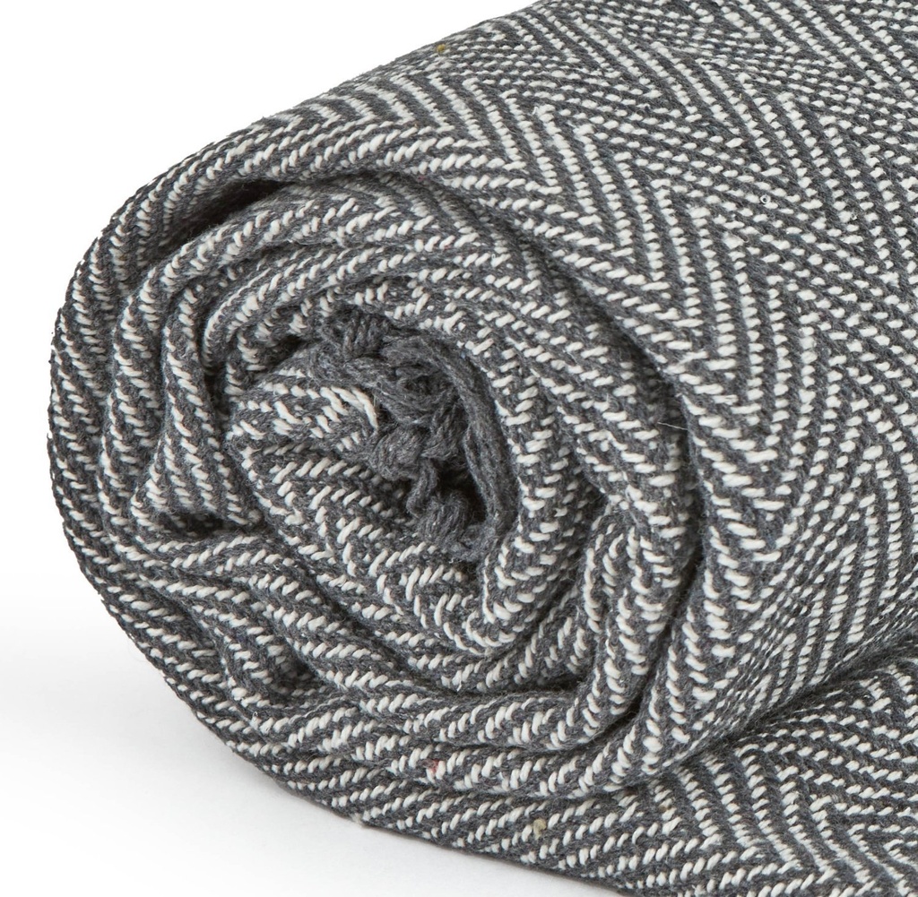 Hartley Recycled Cotton Throw in Silver - Image 2