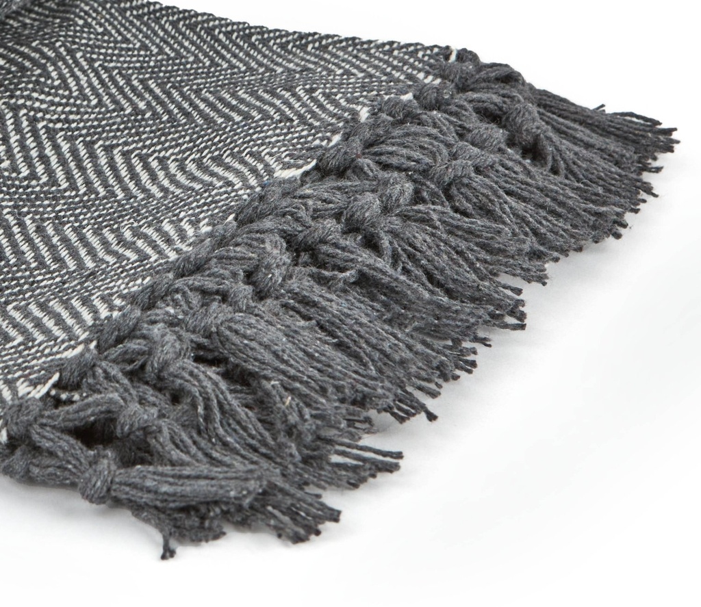 Hartley Recycled Cotton Throw in Silver - Image 3