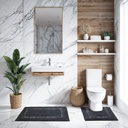 Thebes Collection - Sparkle Trim 2 Piece Bathroom Set - Black - Photo 3
