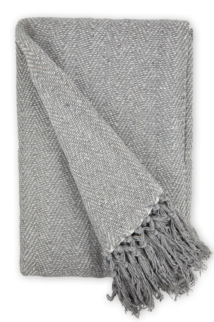 Hartley Recycled Cotton Throw in Silver - Image 9