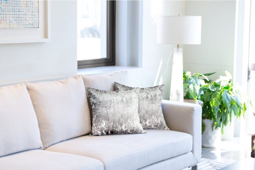 Crushed Velvet Collection – Luxury Cushion Cover in Silver - Gallery 1