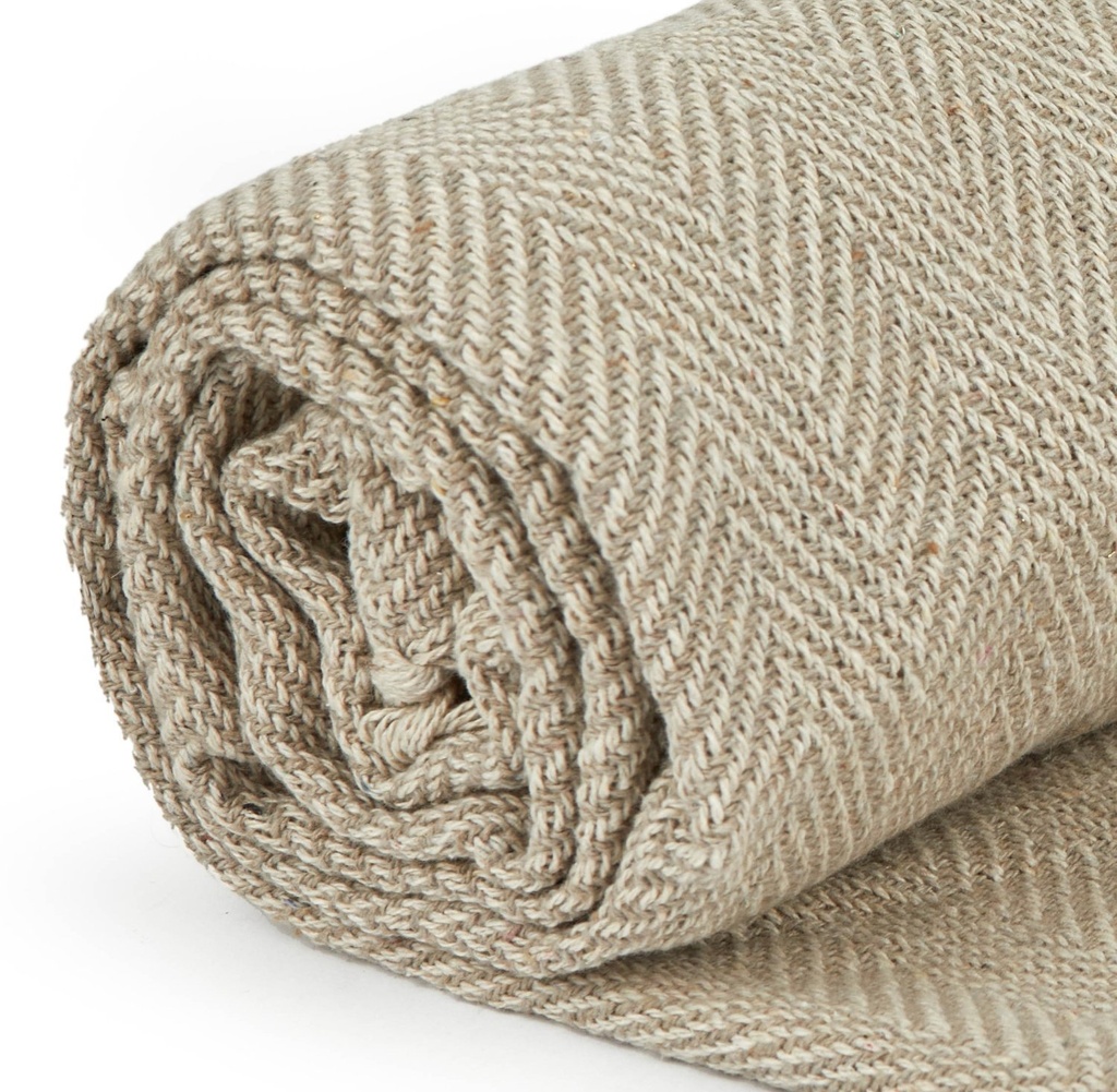 Hartley Recycled Cotton Throw in Natural - Image 2