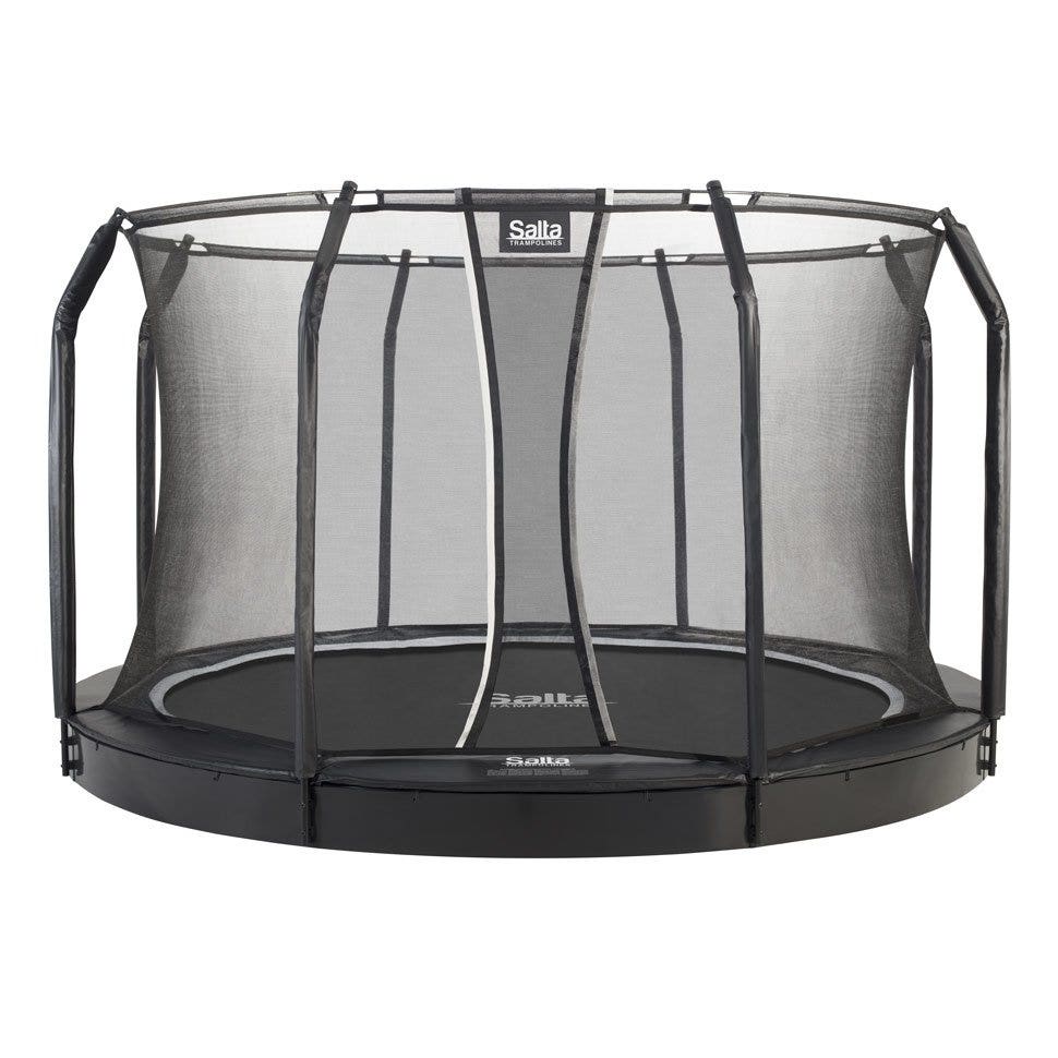 Black - 12ft Salta Royal Baseground Black Round Trampoline with Enclosure - Photo 9