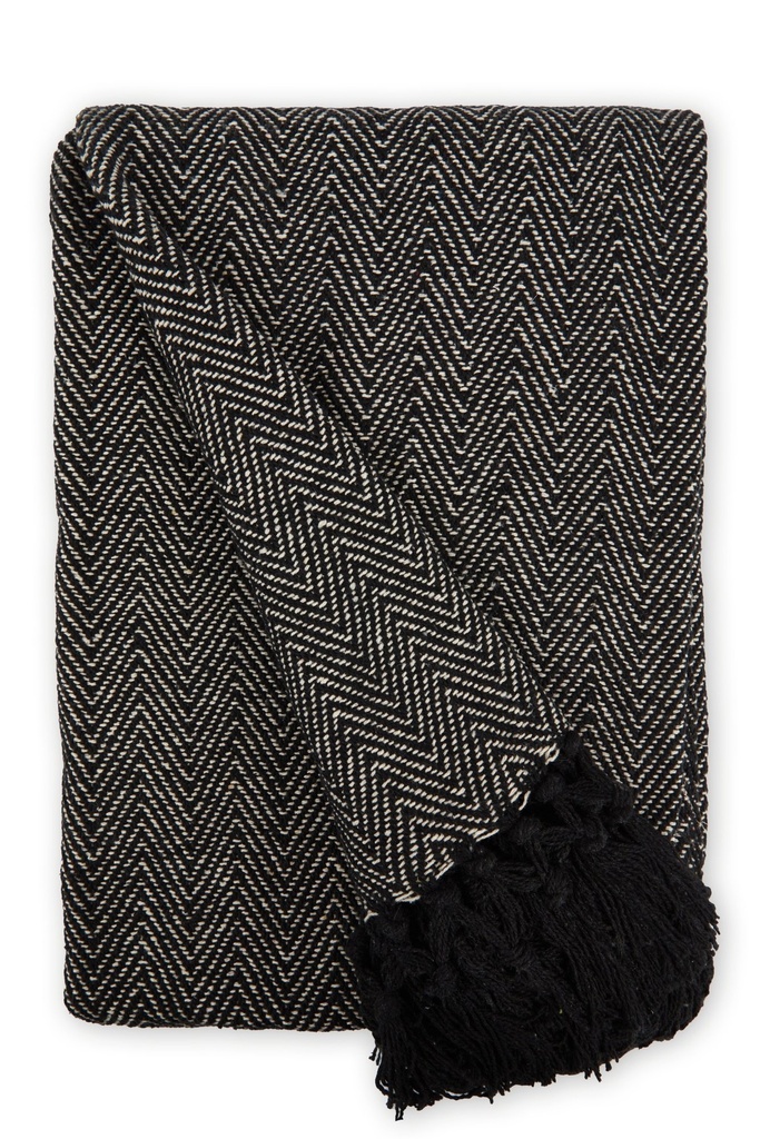 Hartley Recycled Cotton Throw in Black - Image 9