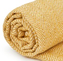 Hartley Recycled Cotton Throw in Ochre - Image 2