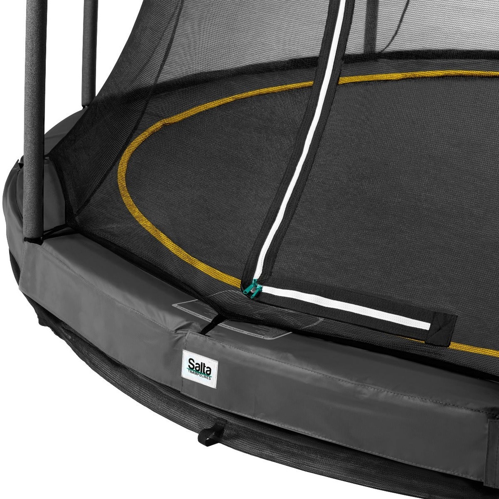 Black - 12ft Salta Black Comfort Edition InGround Round Trampoline with Enclosure - Photo 2