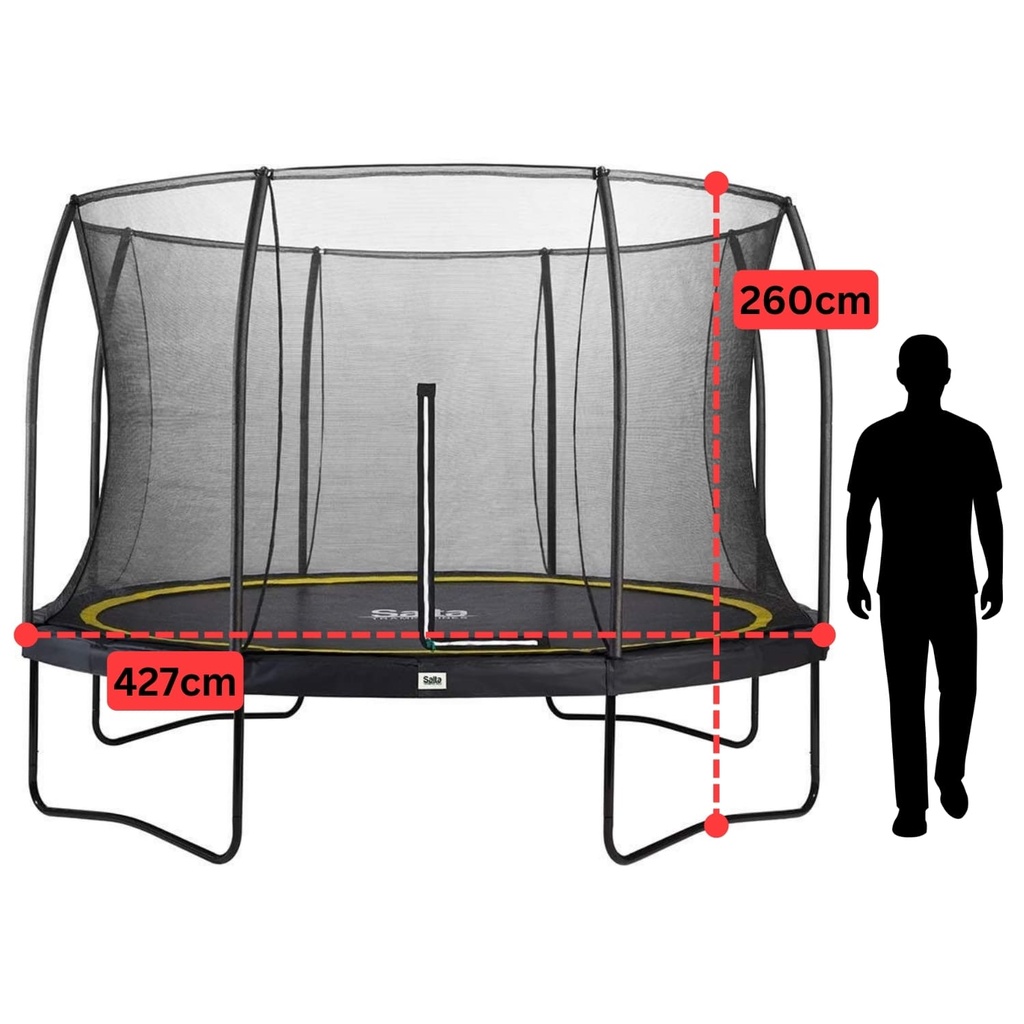 Black - 14ft Salta Black Round Comfort Edition Trampoline with Enclosure - Photo 4