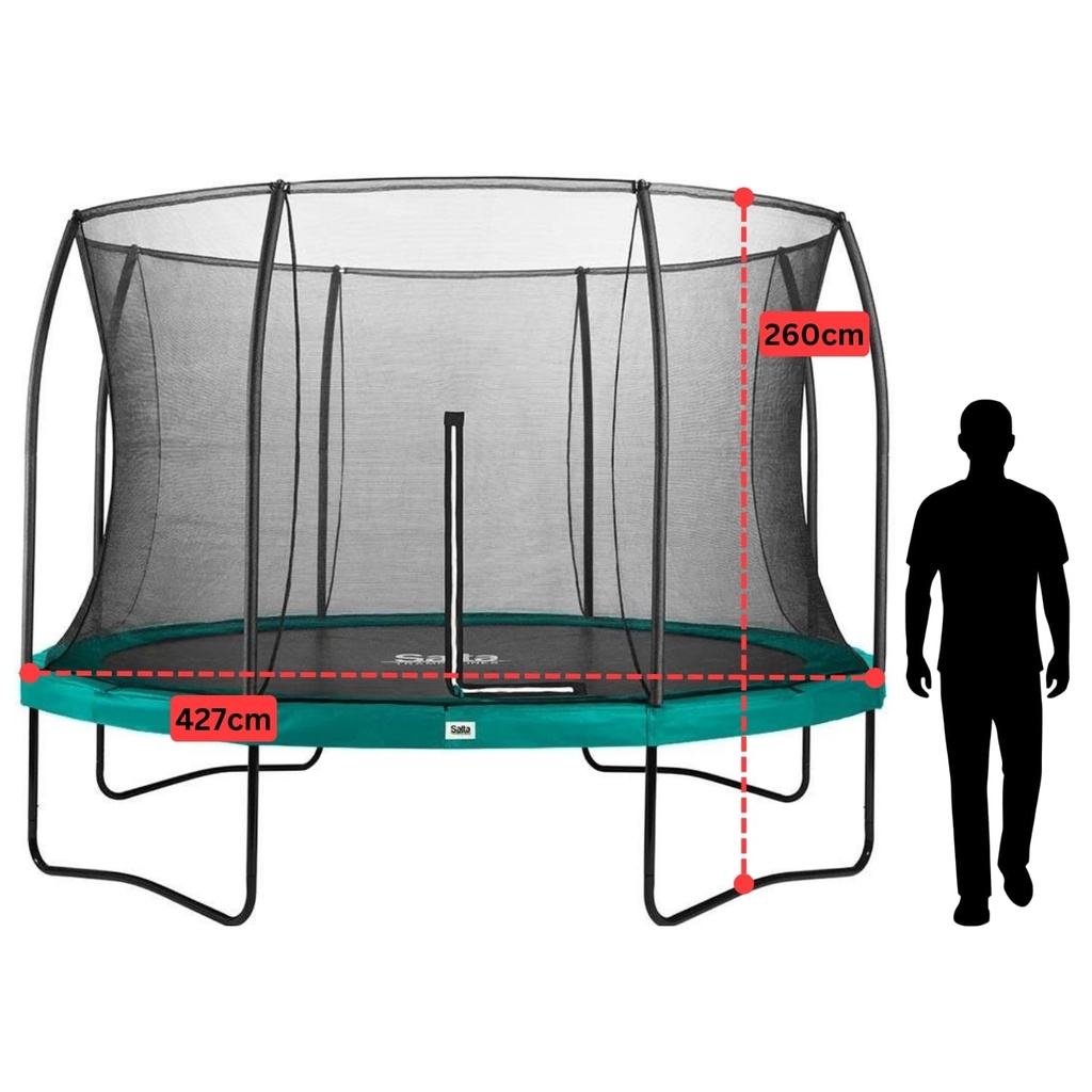 Green - 14ft Salta Green Round Comfort Edition Trampoline with Enclosure - Photo 4