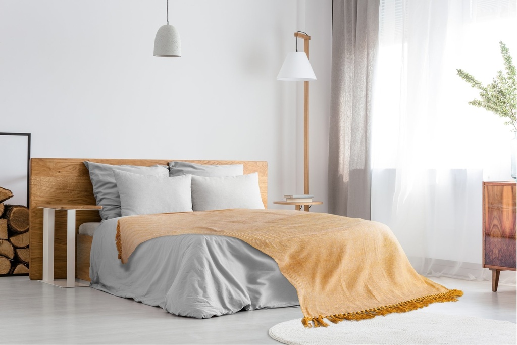 Hartley Recycled Cotton Throw in Ochre - Image 6