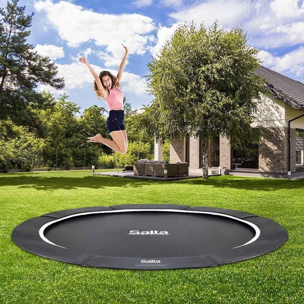 Black - 8ft 2" Salta Black Royal Baseground Round Trampoline - Photo 2