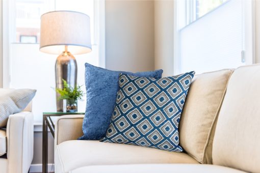 Nevada Collection – Geometric Jacquard Cushion Cover in Navy - Gallery 1