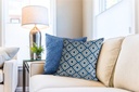 Nevada Collection – Geometric Jacquard Cushion Cover in Navy - Gallery 1