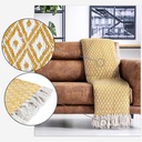 Stockholm Recycled Cotton Throw in Ochre - Image 3