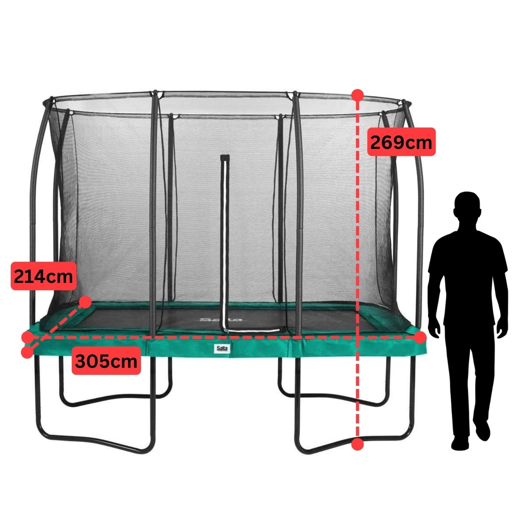 Green - 10ft x 7ft Salta Green Rectangular Comfort Edition Trampoline with Enclosure - Photo 4
