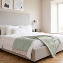 Chevron - Recycled Cotton Throw in Pistachio - Image 2