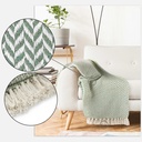 Chevron - Recycled Cotton Throw in Pistachio - Image 3