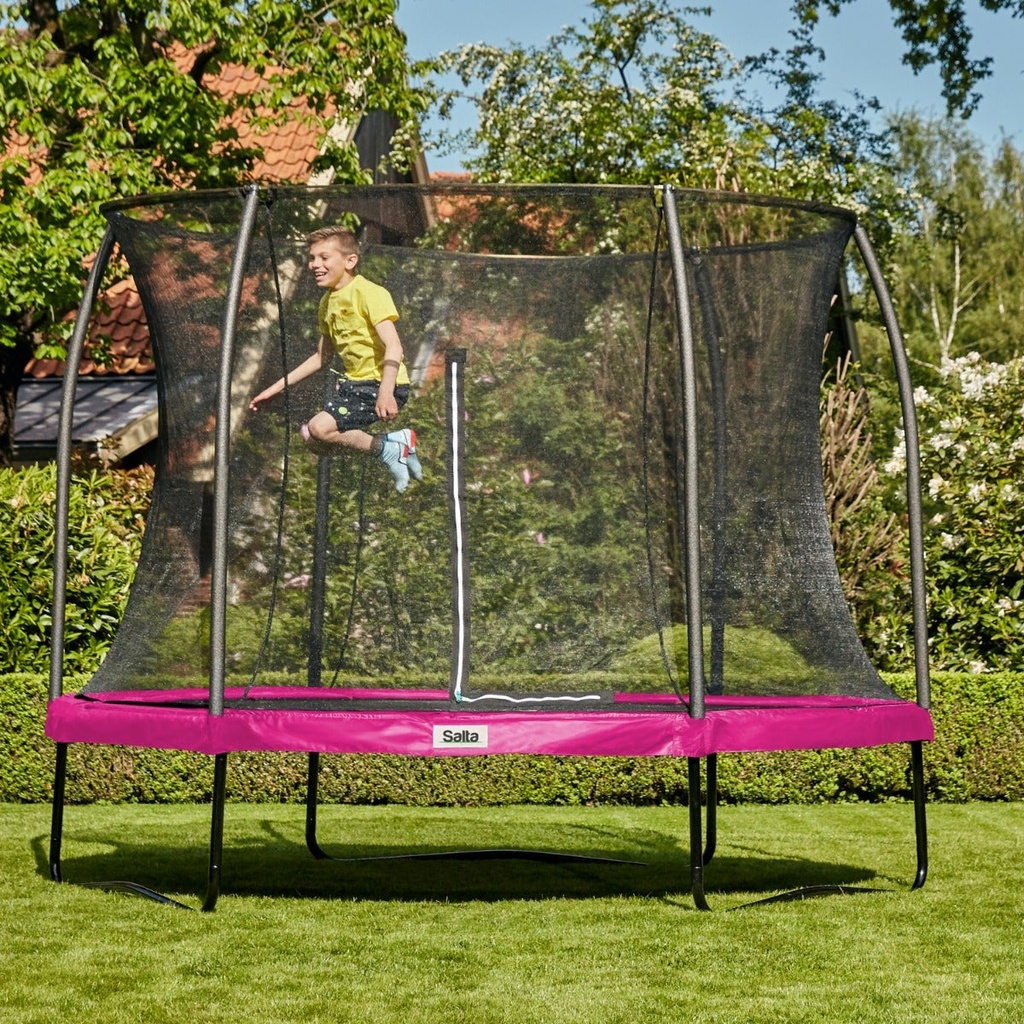 Pink - 10ft Salta Pink Round Comfort Edition Trampoline with Enclosure - Photo 2
