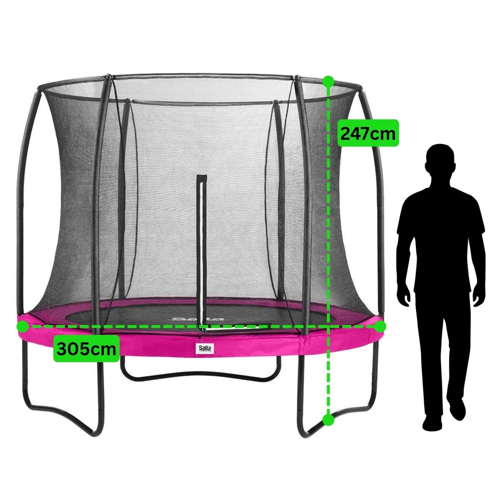 Pink - 10ft Salta Pink Round Comfort Edition Trampoline with Enclosure - Photo 4