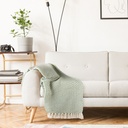 Chevron - Recycled Cotton Throw in Pistachio - Image 5