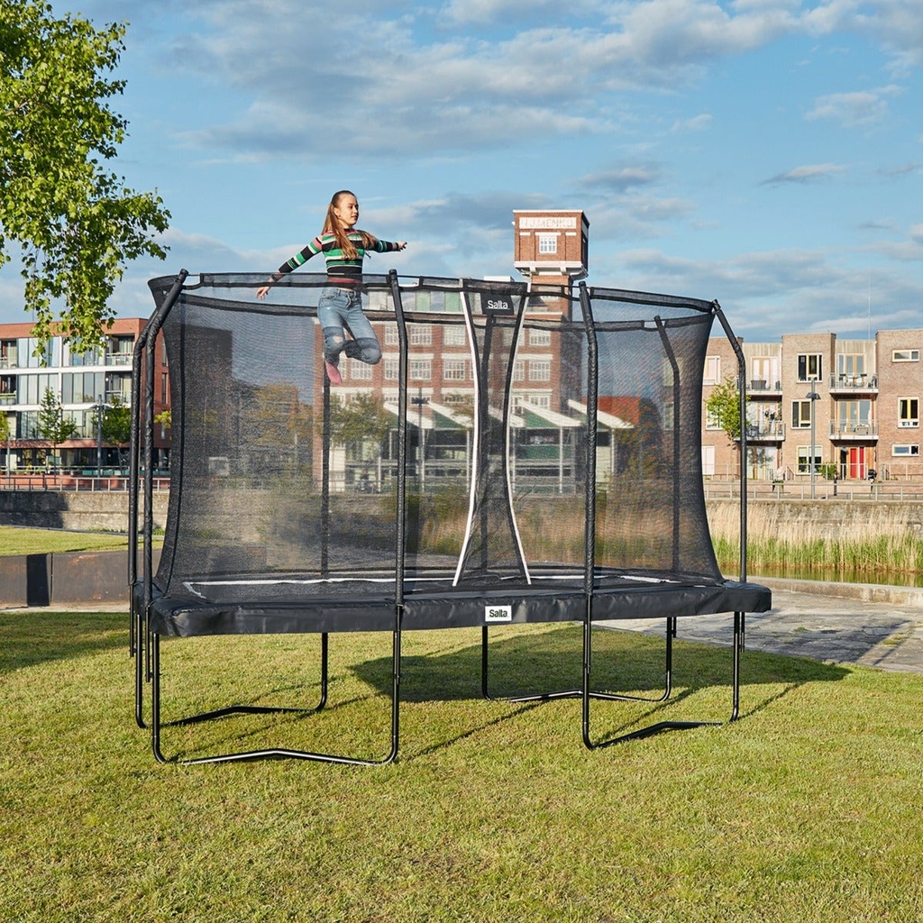 Black - 7ft x 5ft Salta Black Rectangular Premium Edition Trampoline with Enclosure - Photo 2