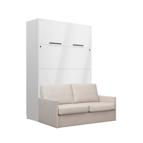 INSTALLATION SERVICE FOR PHANTOM FURNITURE Genius Murphy Bed with Sofa 140 × 200 cm – White Gloss - Light Beige 03