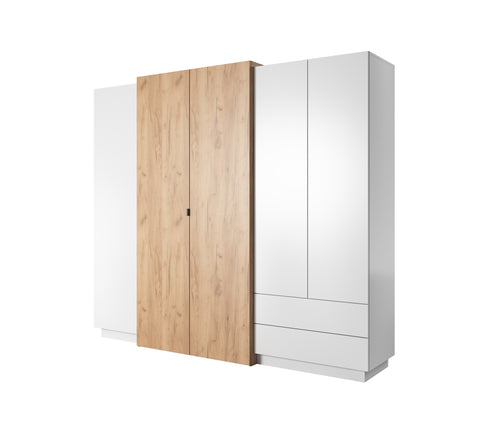 [HFP-001-2237] INSTALLATION SERVICE FOR PHANTOM FURNITURE Lask 3D – Wardrobe 230 cm | White & Craft Oak
