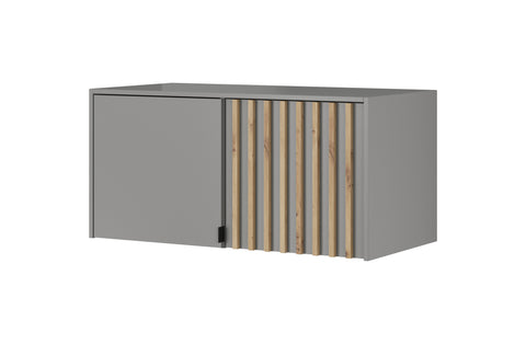 [HFP-001-2257] INSTALLATION SERVICE FOR PHANTOM FURNITURE Nelly 2D Wardrobe with Mirror – Grey/Artisan Oak 105 cm - Yes