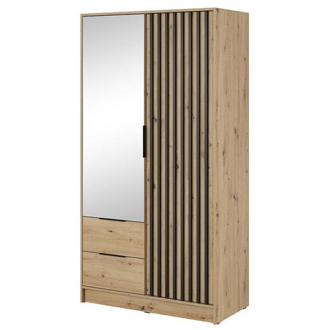 [HFP-001-2260] INSTALLATION SERVICE FOR PHANTOM FURNITURE Nelly 2D Wardrobe – Artisan Oak 105 cm With Mirror - No