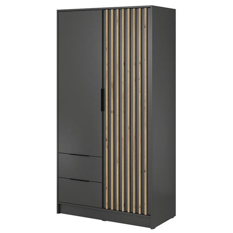 [HFP-001-2266] INSTALLATION SERVICE FOR PHANTOM FURNITURE Nelly 2D Wardrobe – Graphite/Artisan Oak 105 cm - No