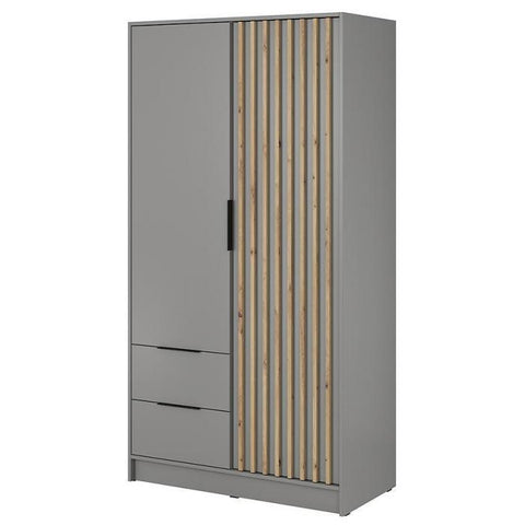 [HFP-001-2270] INSTALLATION SERVICE FOR PHANTOM FURNITURE Nelly 2D Wardrobe – Grey/Artisan Oak 105 cm - No