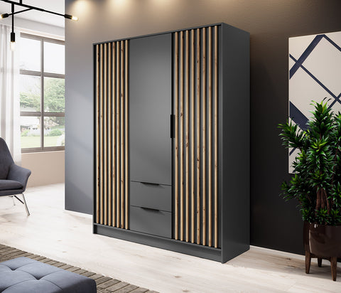 [HFP-001-2276] INSTALLATION SERVICE FOR PHANTOM FURNITURE Nelly 3D Wardrobe Graphite - No