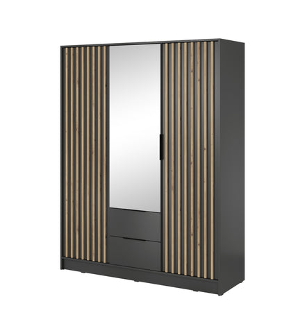 [HFP-001-2284] INSTALLATION SERVICE FOR PHANTOM FURNITURE Nelly 3D Wardrobe with Mirror Graphite - No