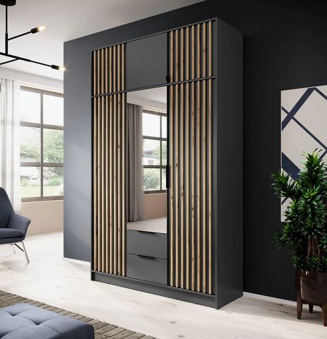 INSTALLATION SERVICE FOR PHANTOM FURNITURE Nelly 3D Wardrobe with Mirror Graphite - Yes