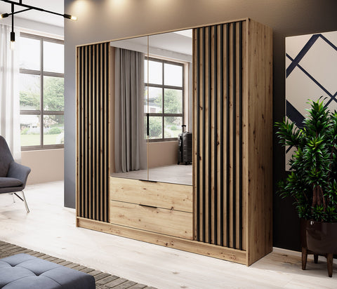 INSTALLATION SERVICE FOR PHANTOM FURNITURE Nelly 4D Wardrobe with Mirror Artisan - No