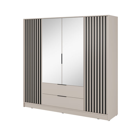 [HFP-001-2298] INSTALLATION SERVICE FOR PHANTOM FURNITURE Nelly 4D Wardrobe with Mirror Cashmere - No