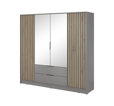 INSTALLATION SERVICE FOR PHANTOM FURNITURE Nelly 4D Wardrobe with Mirror Grey - No