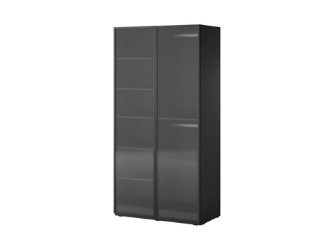 [HFP-001-2319] INSTALLATION SERVICE FOR PHANTOM FURNITURE PI Sandbox Modular 2-Door Wardrobe – Flutes Black - Yes / Yes