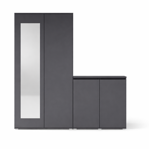 INSTALLATION SERVICE FOR PHANTOM FURNITURE PK Emi 24 Hallway Wardrobe White/ Graphite/Aristan Oak-Black - White
