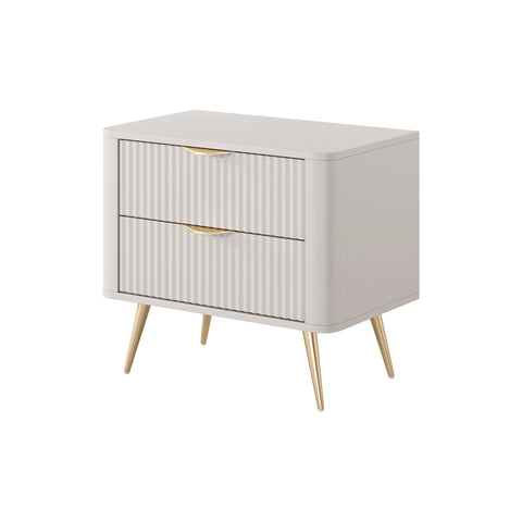 [HFP-001-2466] INSTALLATION SERVICE FOR PHANTOM FURNITURE Lask Lante Beige – Bedside Table with 2 Drawers (63.2 × 55.3 × 38 cm)